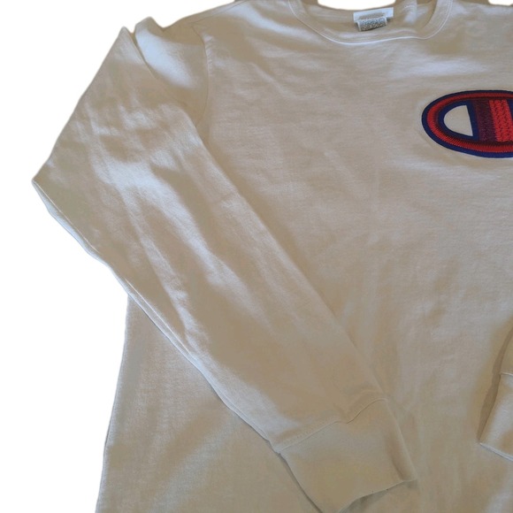 Vintage CHAMPION Mens Size Large Medium Long Sleeve W/ Big Embroidered Logo - Picture 5 of 10